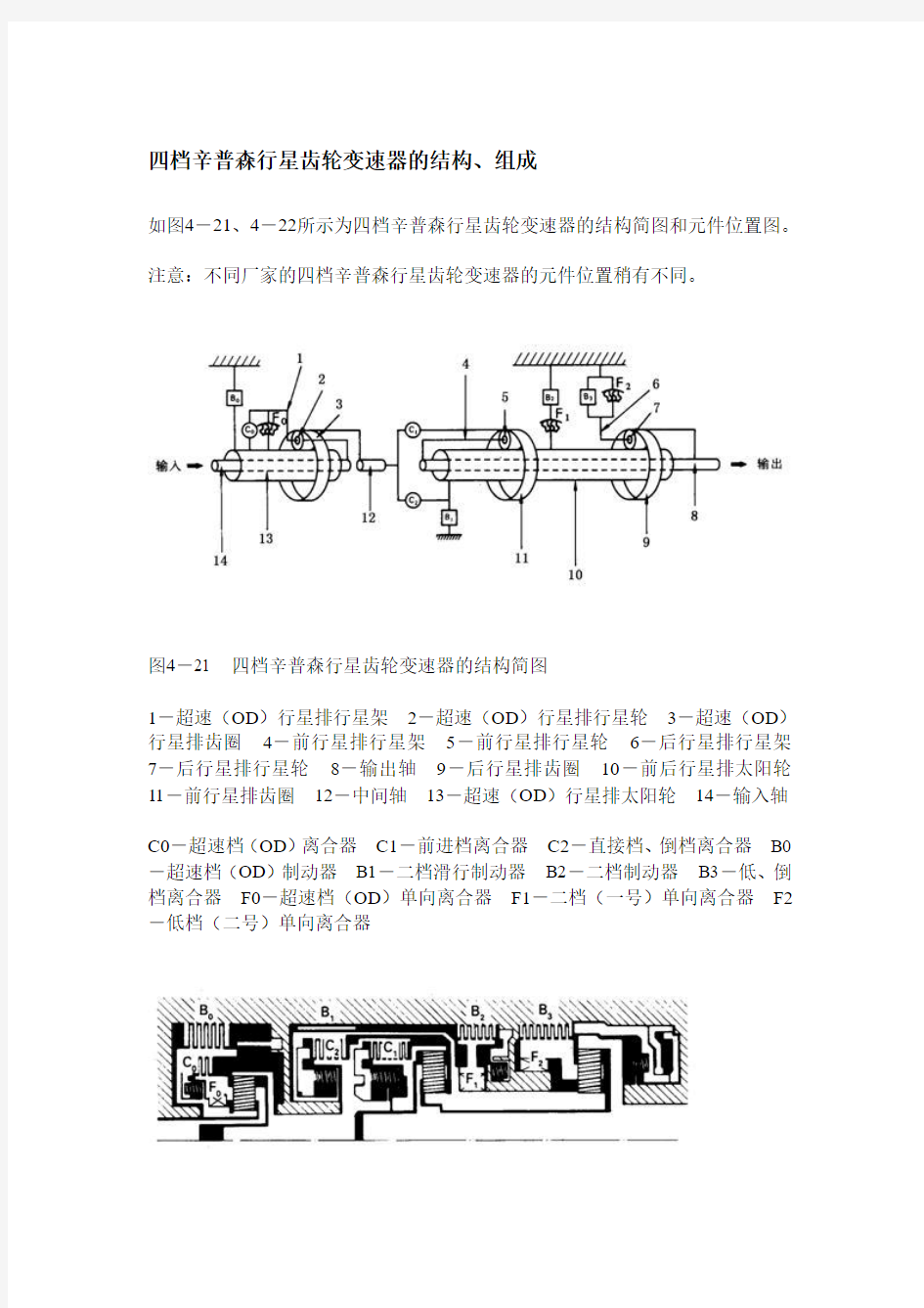 (付鹏飞)四档辛普森行星齿轮变速器的结构