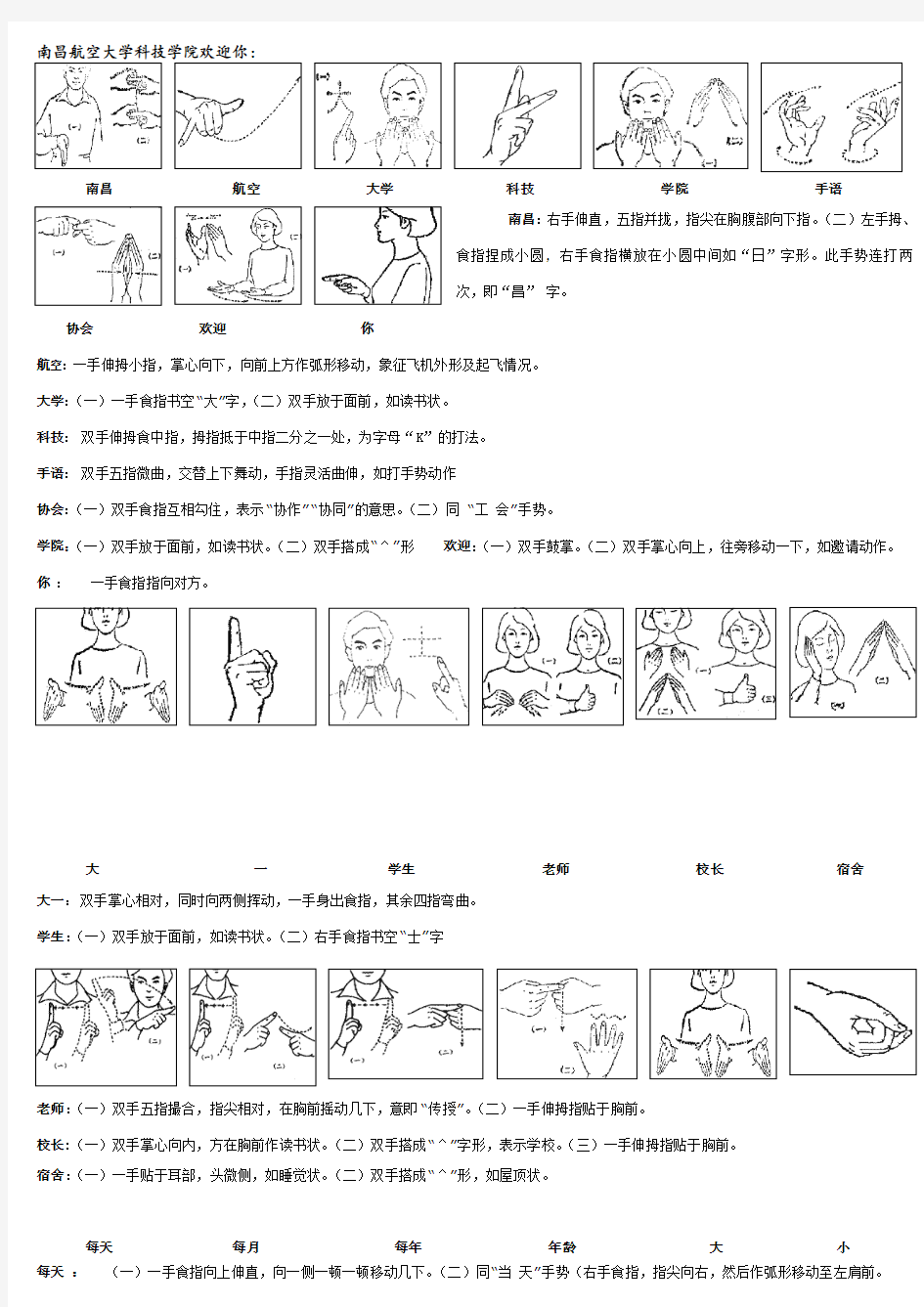 学习手语 简单手语教程