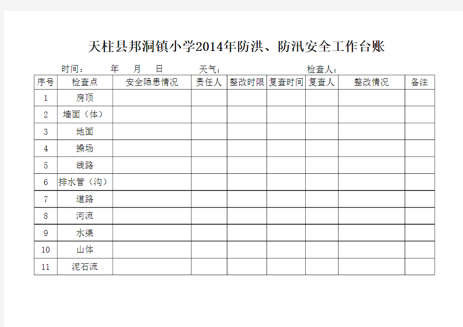 防汛台账