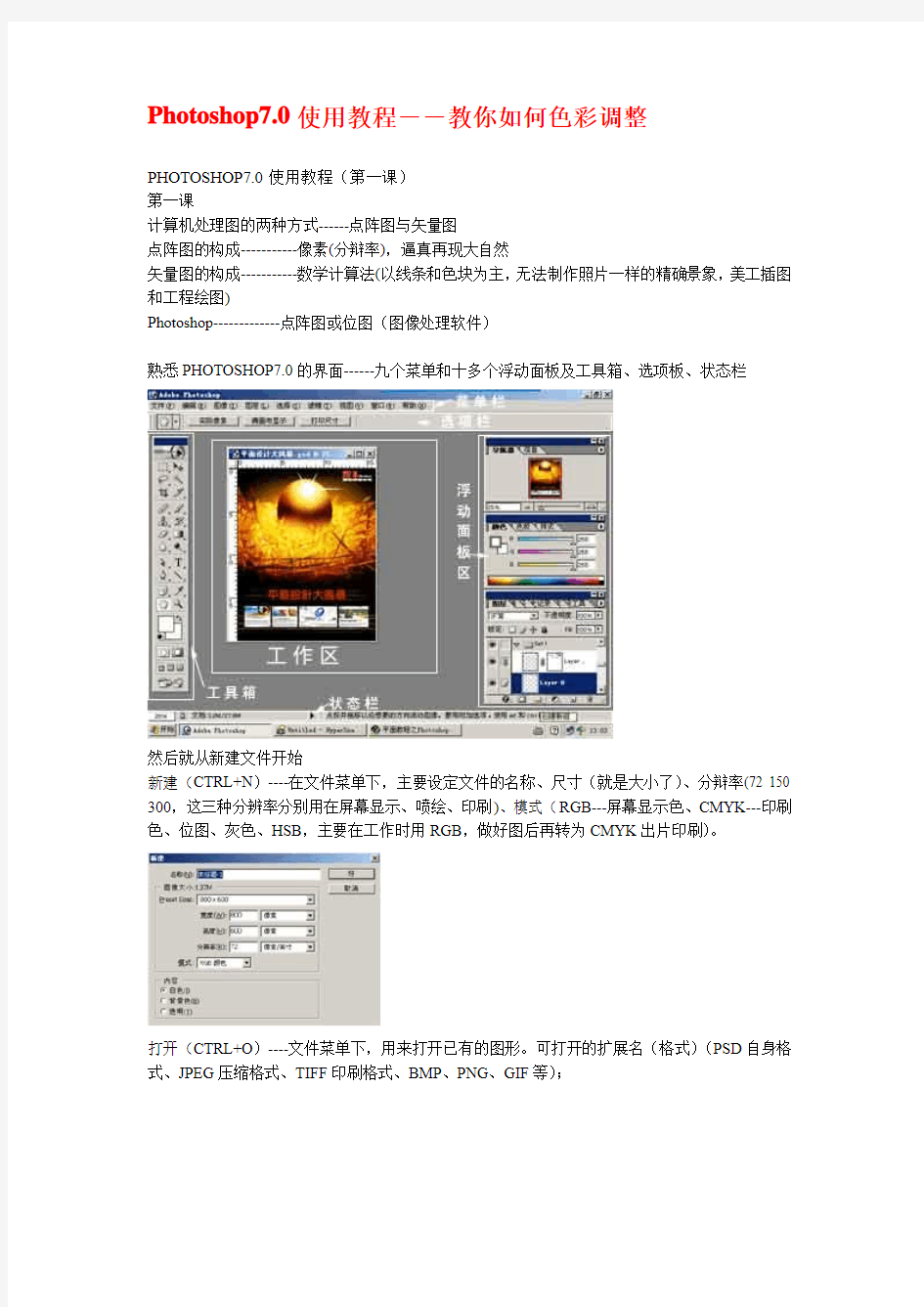 Photoshop7.0使用教程--教你如何色彩调整