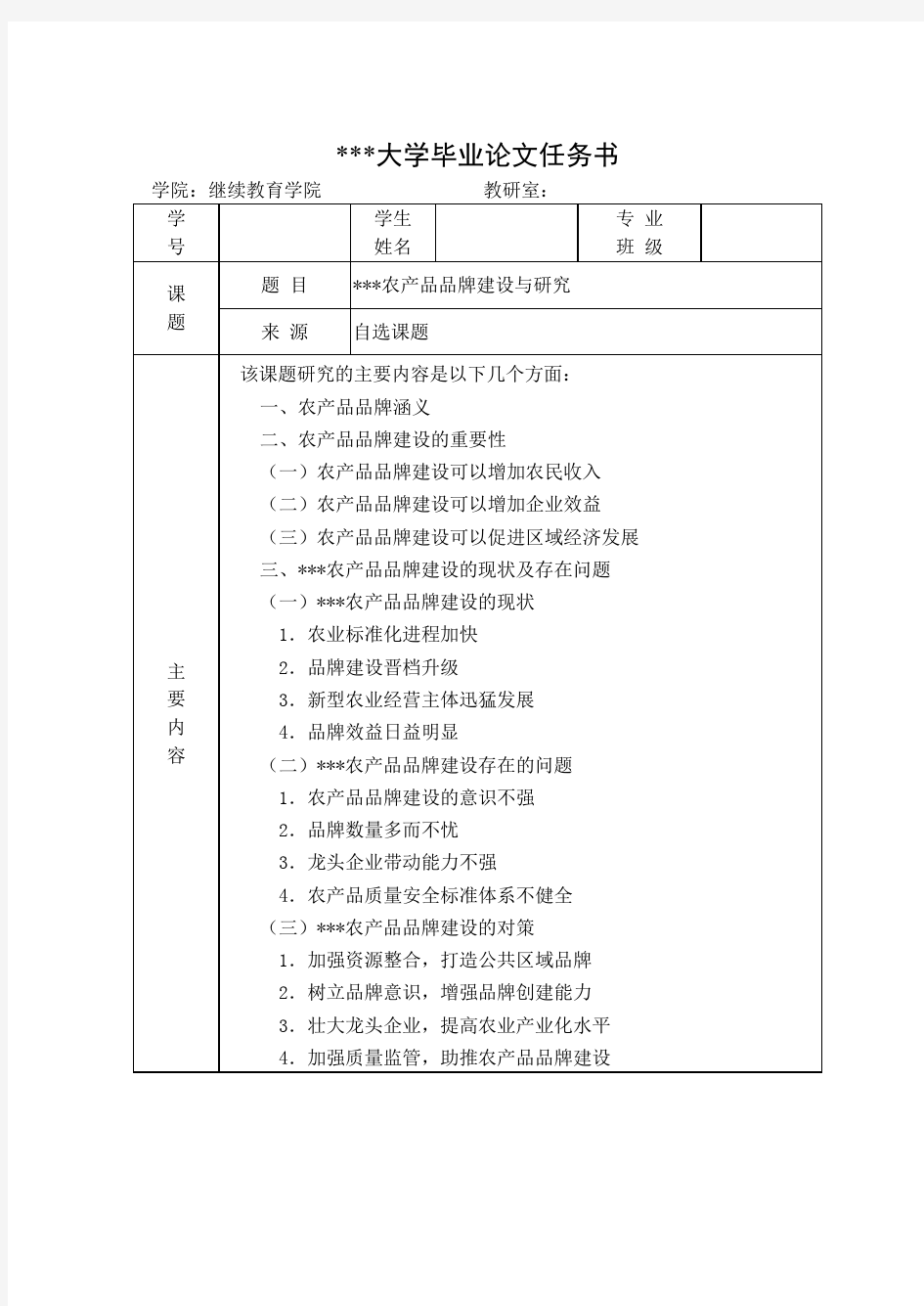 农产品品牌建设与研究