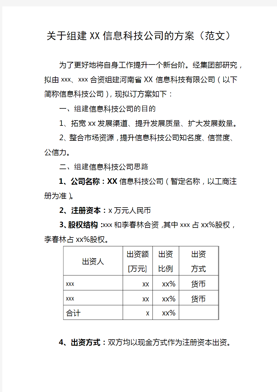 公司组建解决方案(范文).docx