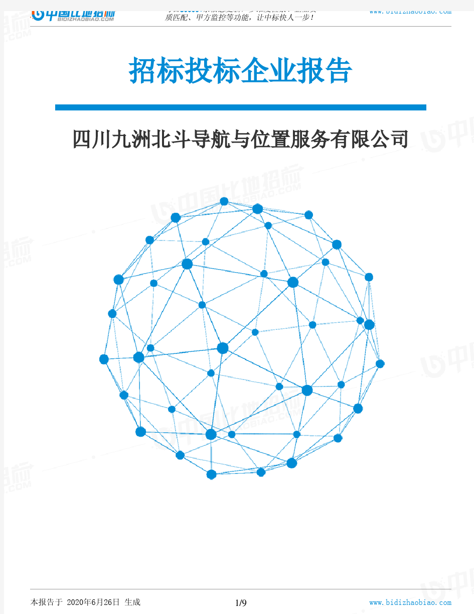 四川九洲北斗导航与位置服务有限公司-招投标数据分析报告