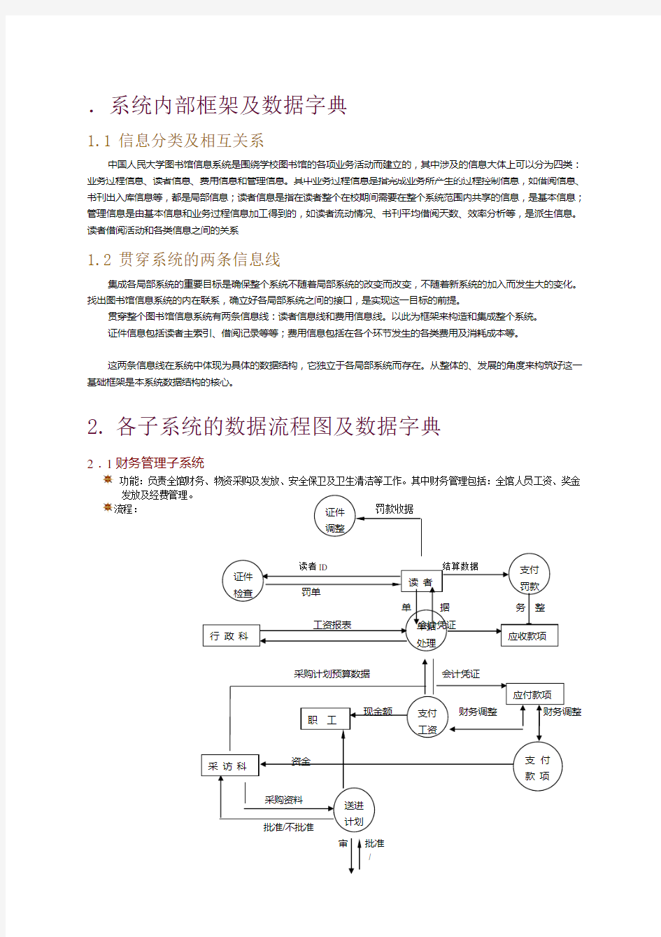 各子系统的数据流程图及数据字典复习课程