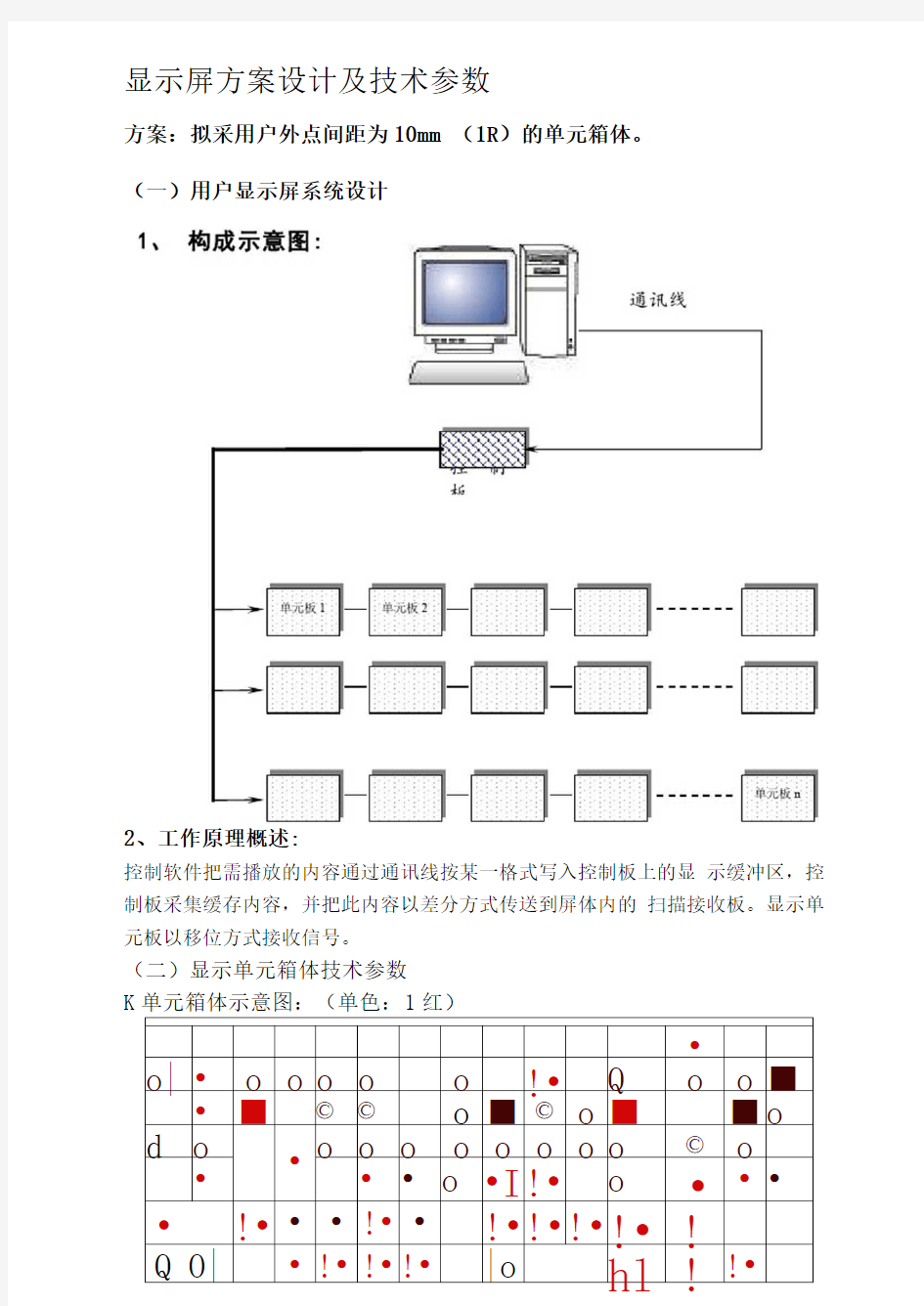 显示屏方案设计及技术参数