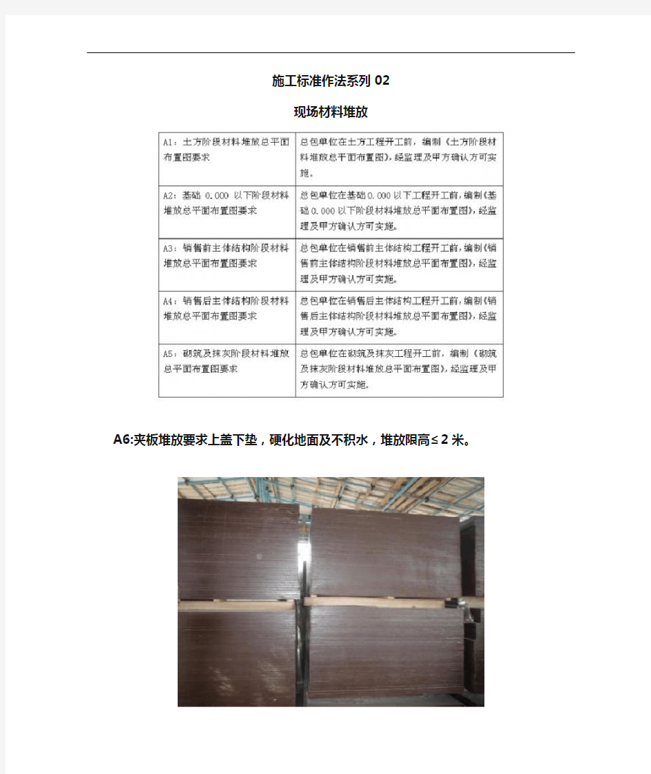 建筑工程施工标准化做法(现场材料堆放)