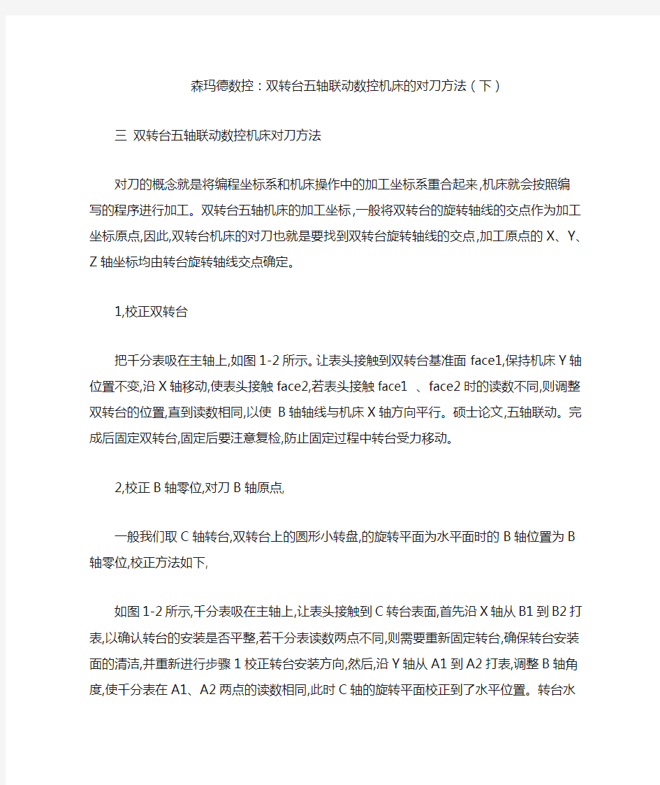 森玛德数控：双转台五轴联动数控机床的对刀方法(下)