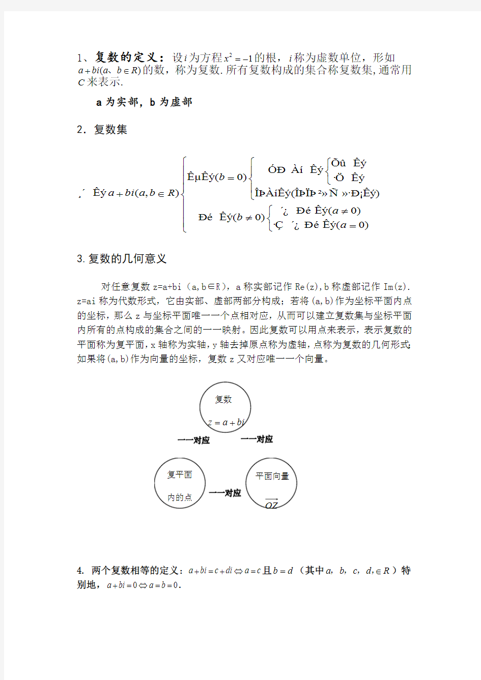 复数基础知识点(最新整理)