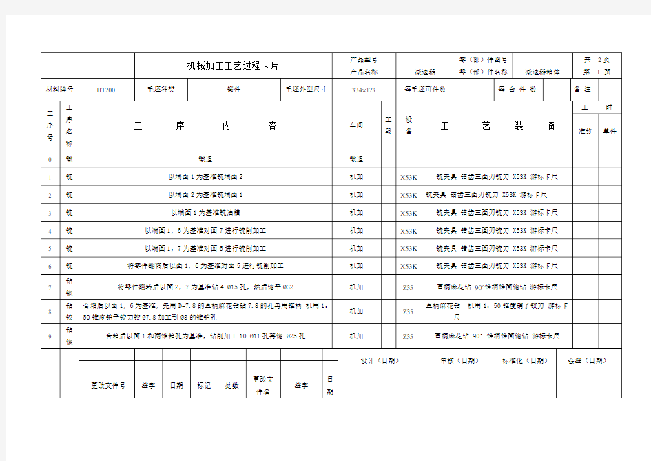 工序过程卡