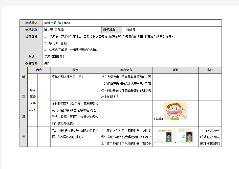 表演1-1(口部操)