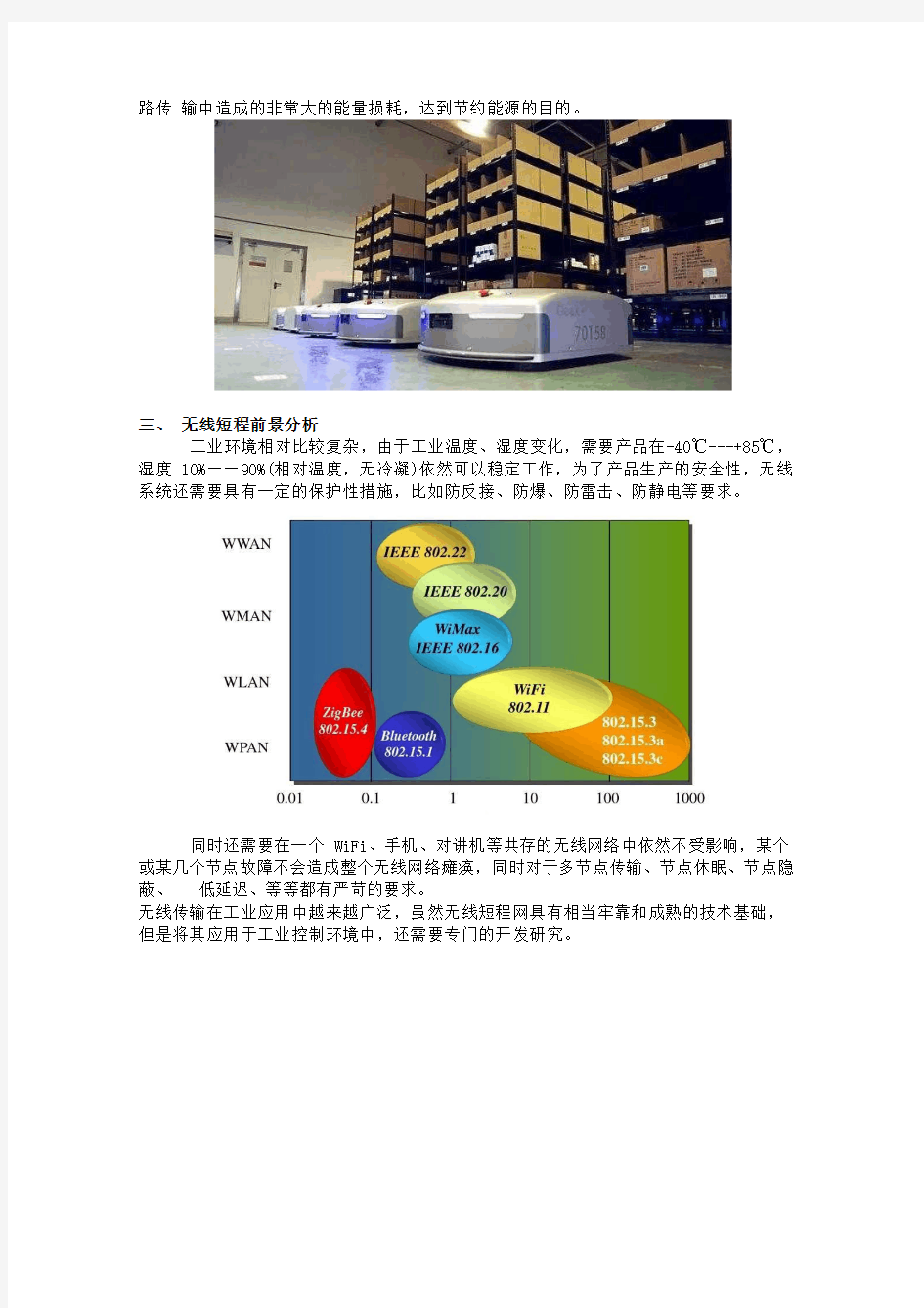 工业控制中无线短程应用前景分析