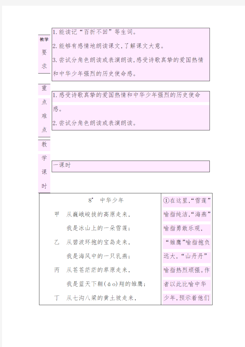 8中华少年-教学设计公开课