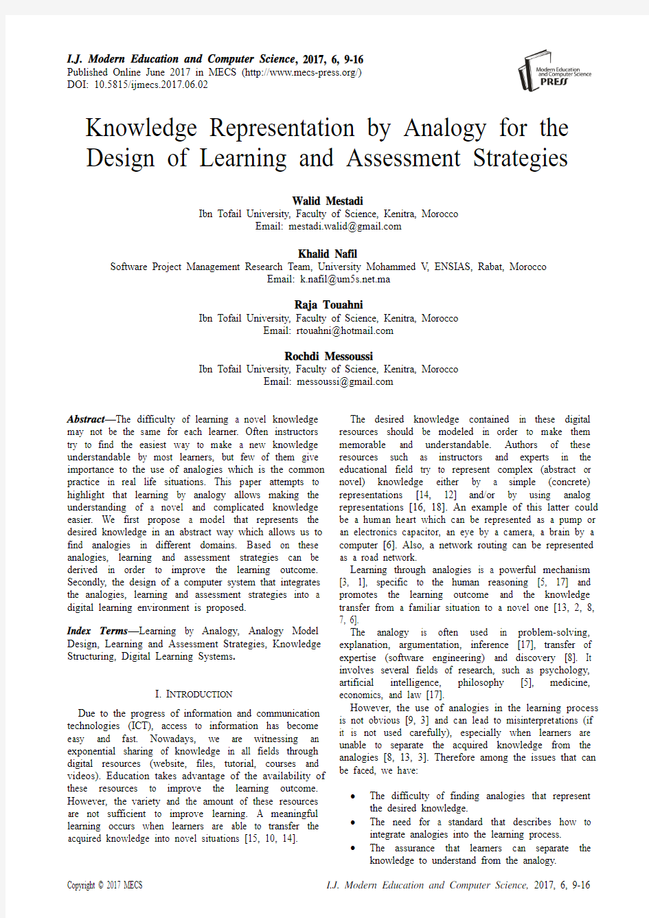 Knowledge Representation...(IJMECS-V9-N6-2)