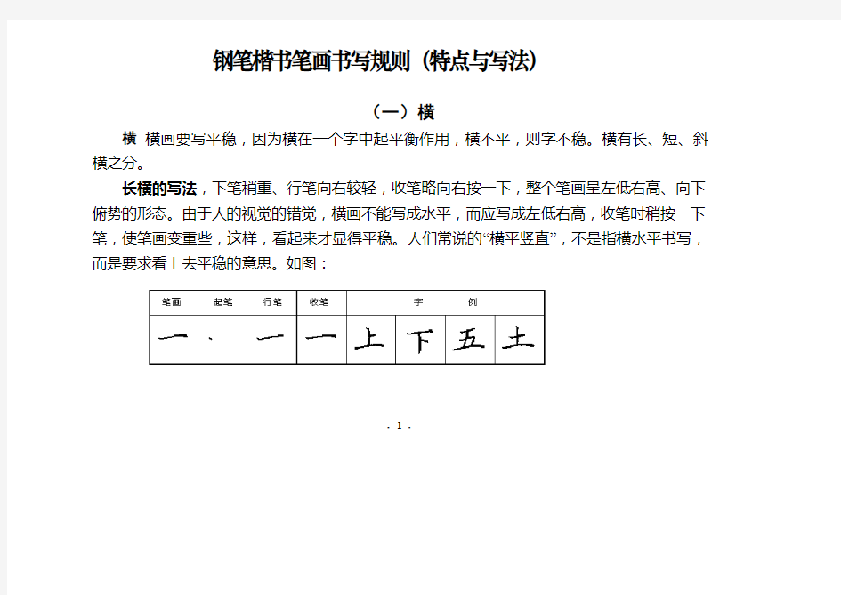 (完整版)汉字基本笔画书写规则