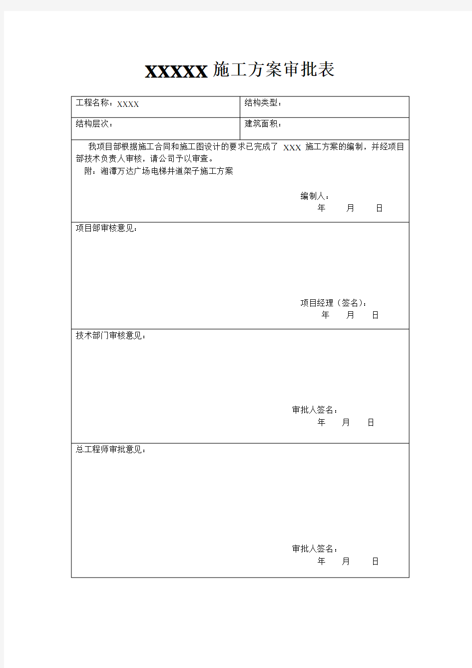 施工方案审批表