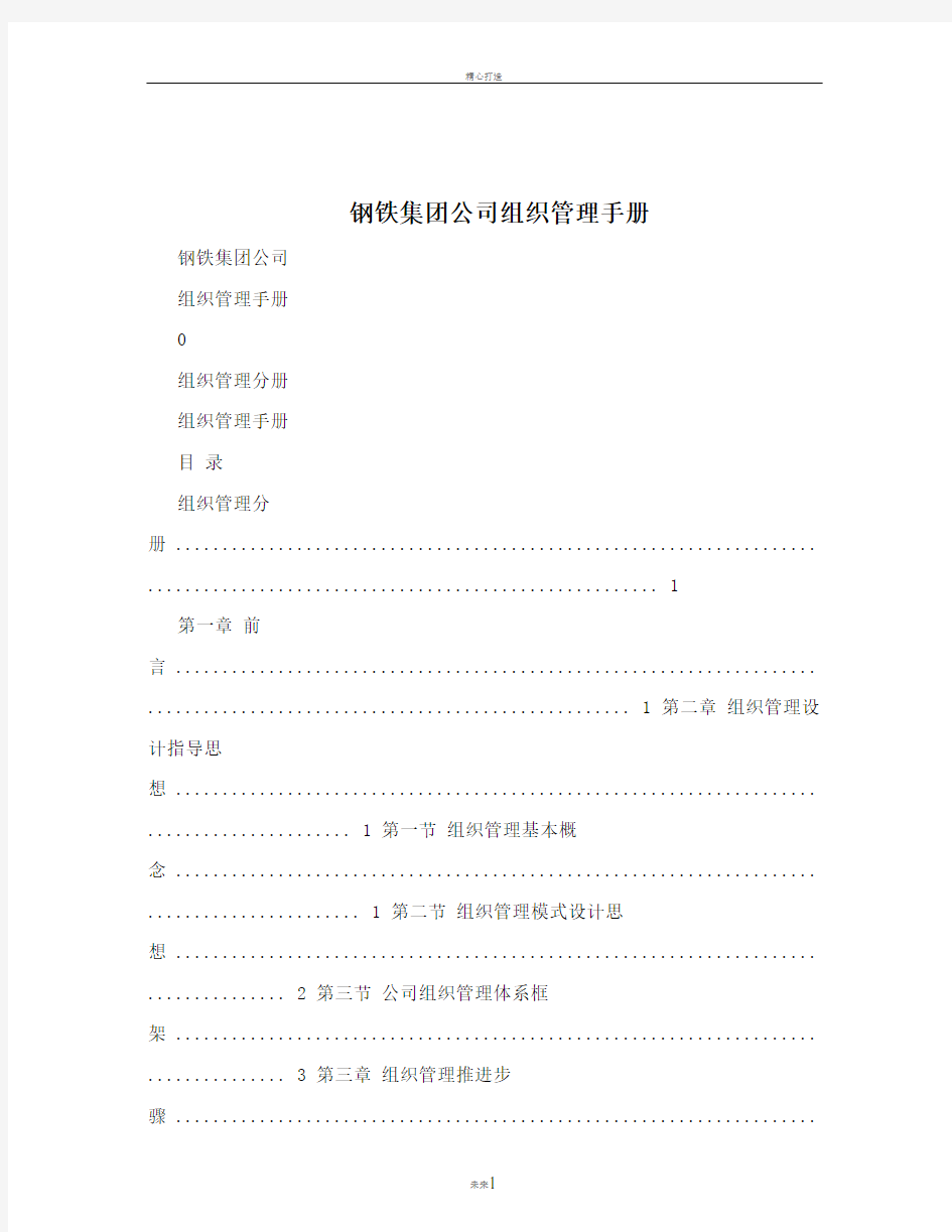 钢铁集团公司组织管理手册