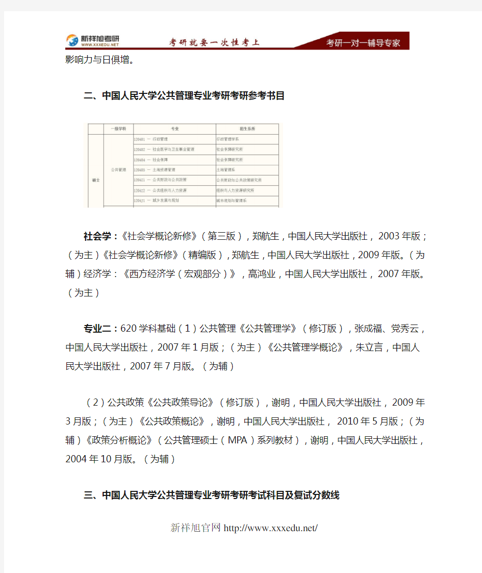 2020-2021中国人民大学公共管理专业考研历年招生人数参考书、录取名单、考研经验汇总