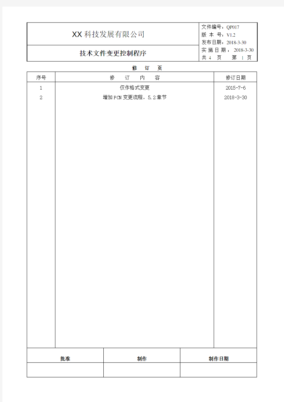 技术文件变更控制程序