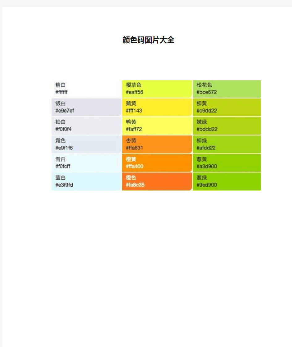 颜色码图片大全