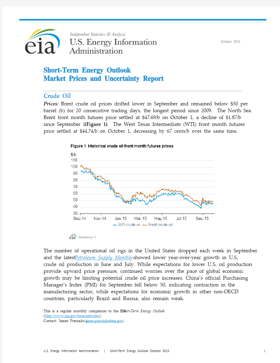 EIA STEO Crude Oil 6 Oct 2015