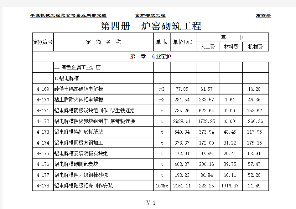 第四册 炉窑砌筑工程v