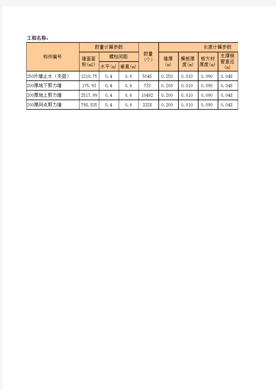 对拉螺栓计算表