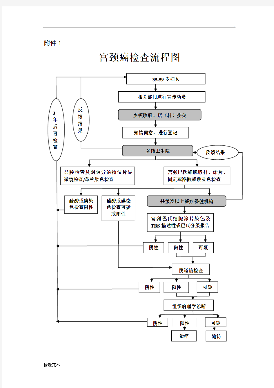 宫颈癌筛查流程图