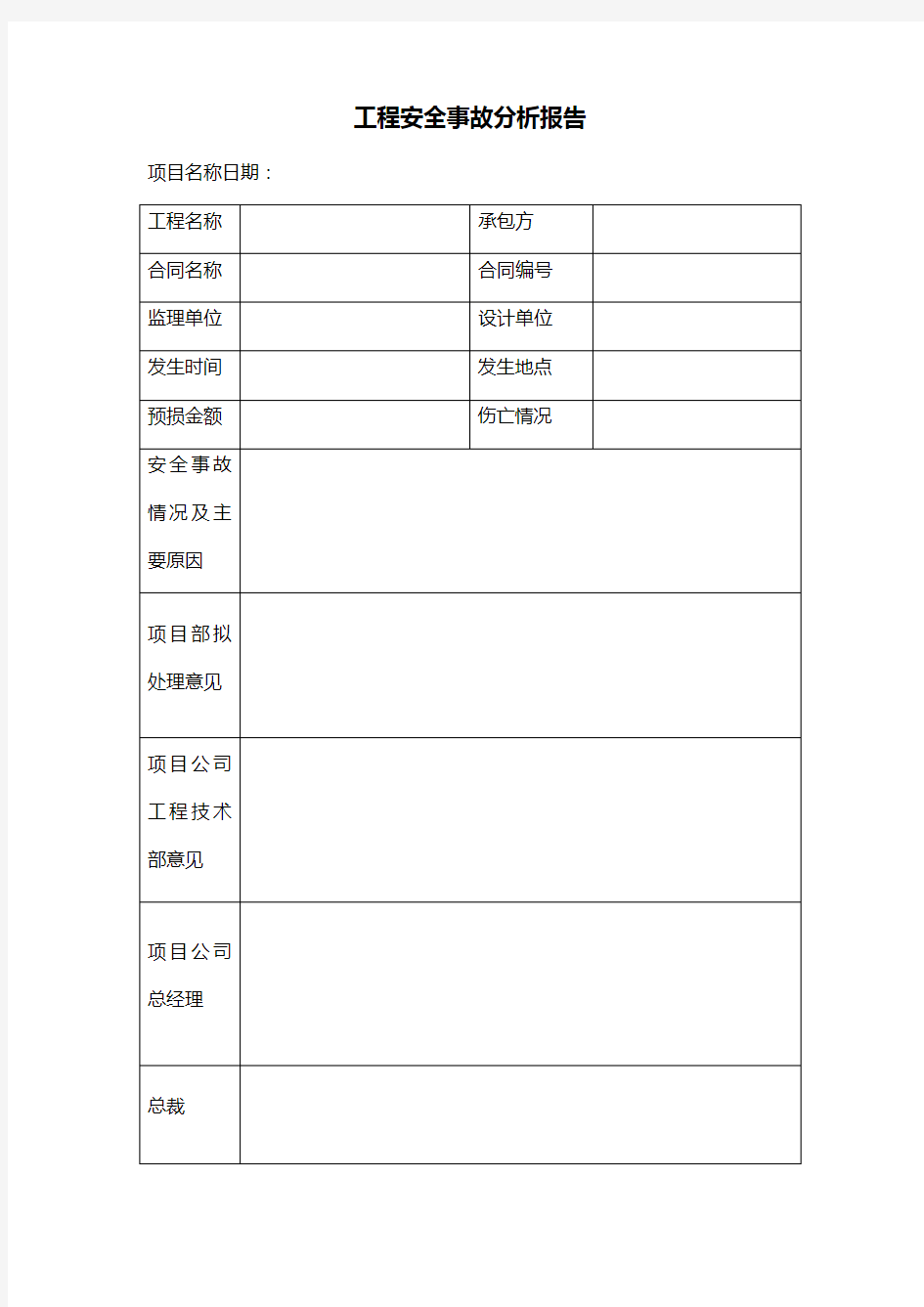 工程安全事故分析报告