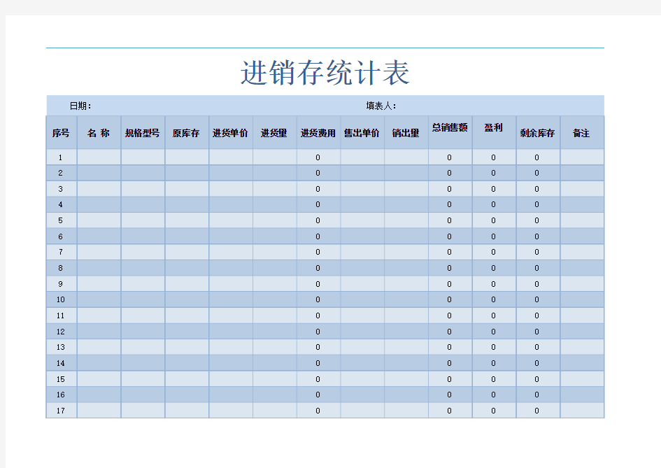 仓库进销存统计表(实用版)