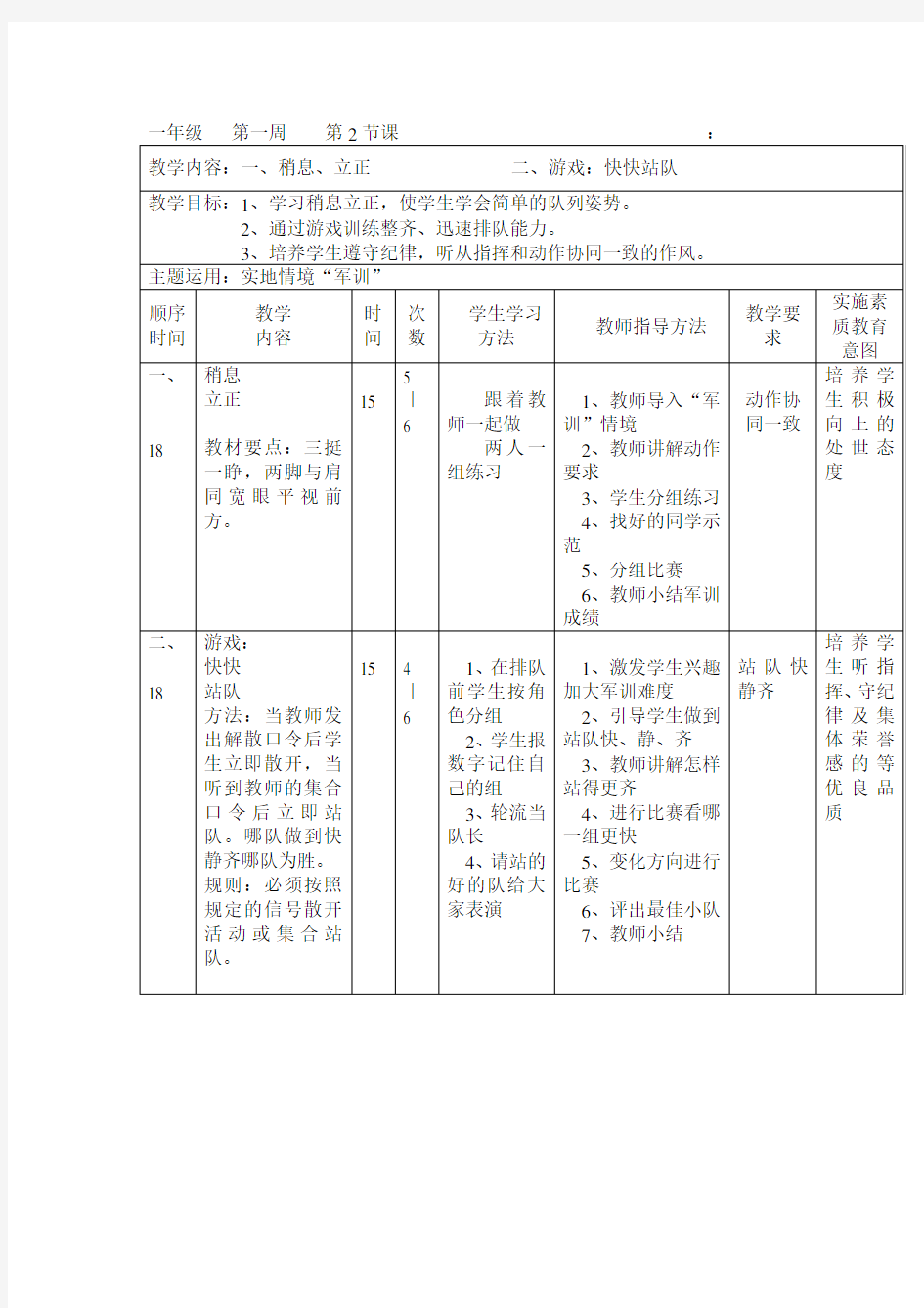 稍息、立正