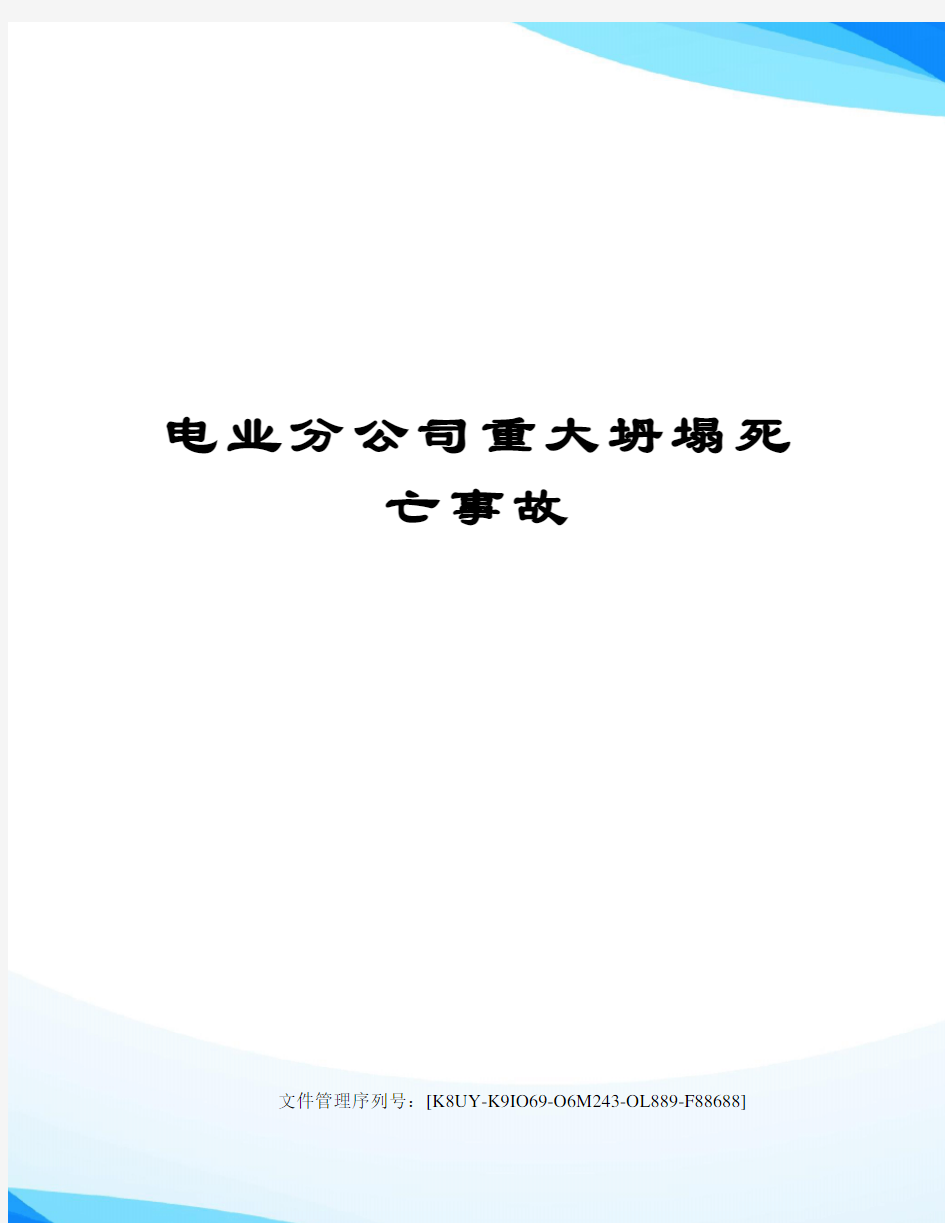 电业分公司重大坍塌死亡事故