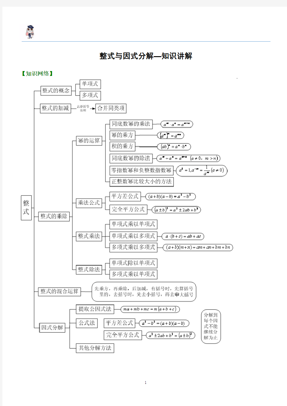 整式与因式分解