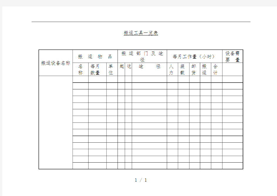 搬运工具一览表