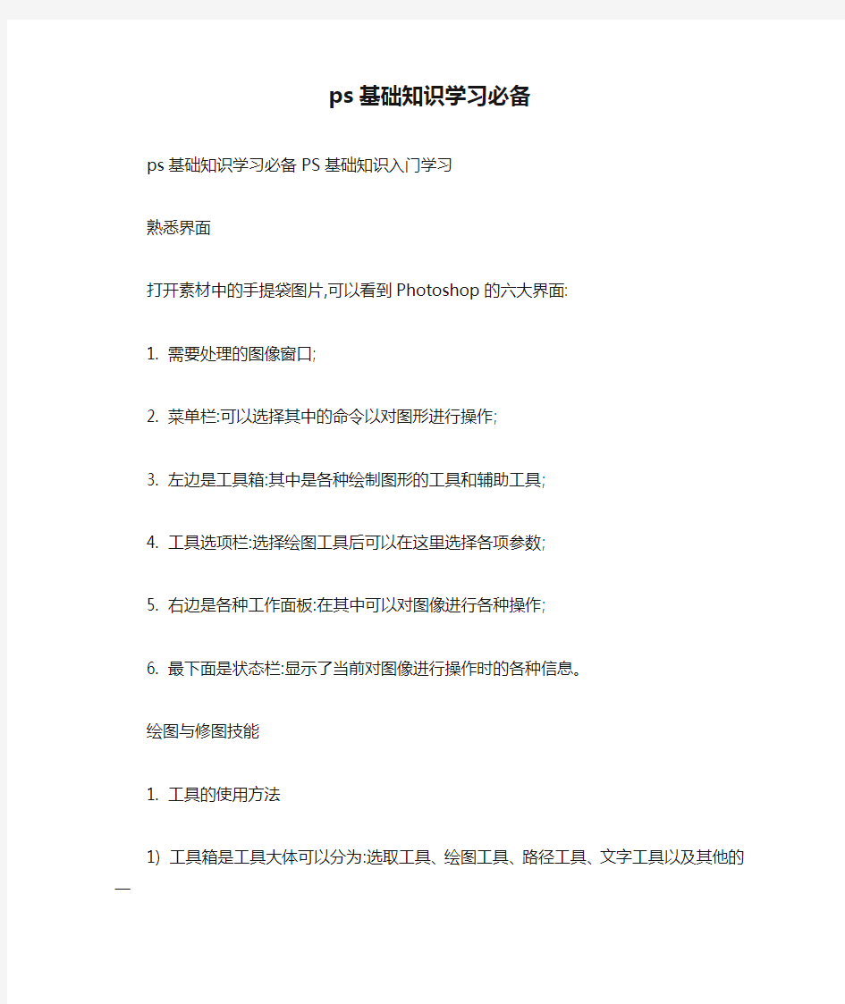 ps基础知识学习必备