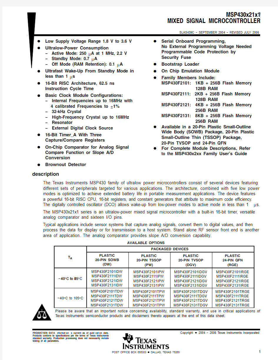 msp430f2101