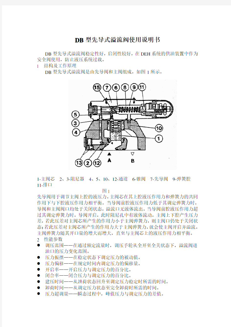 溢流阀使用说明书