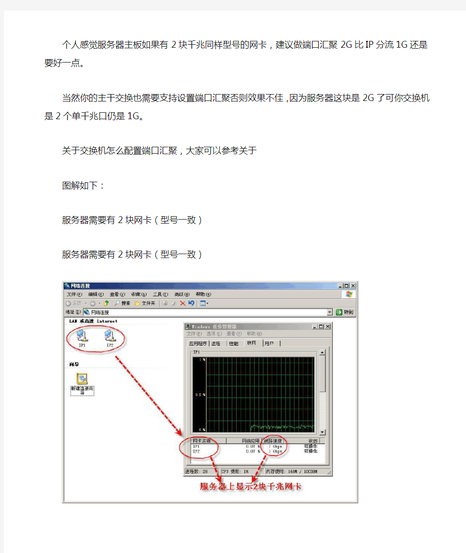 服务器双网卡合并汇聚