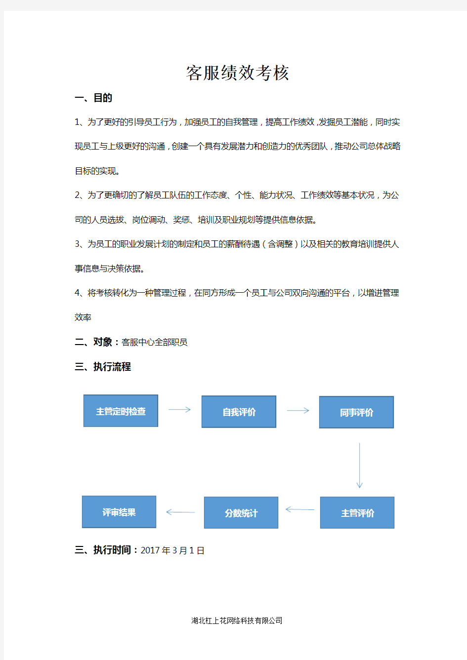 客服中心绩效考核标准