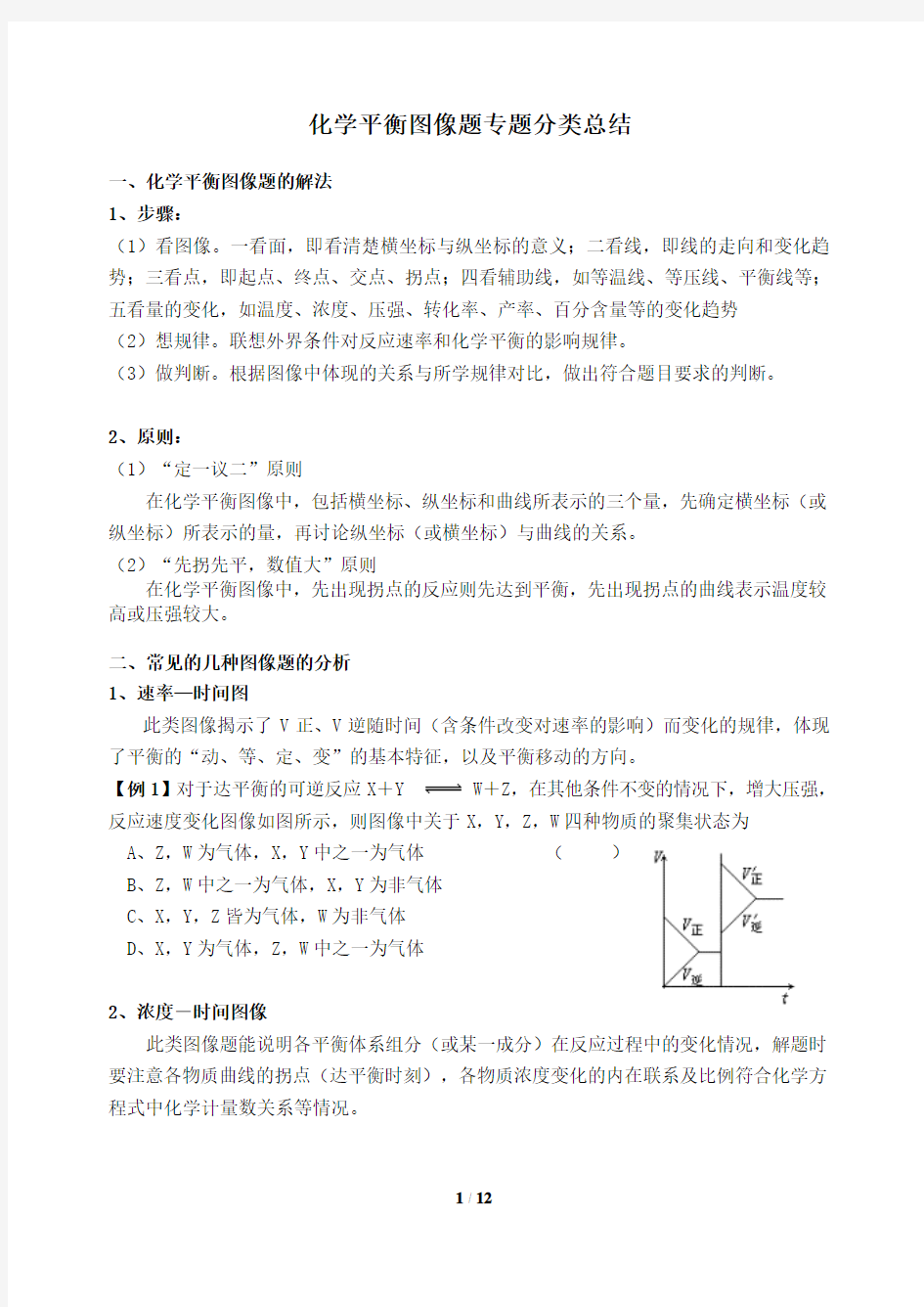 高中化学 化学平衡图像全面分类总结