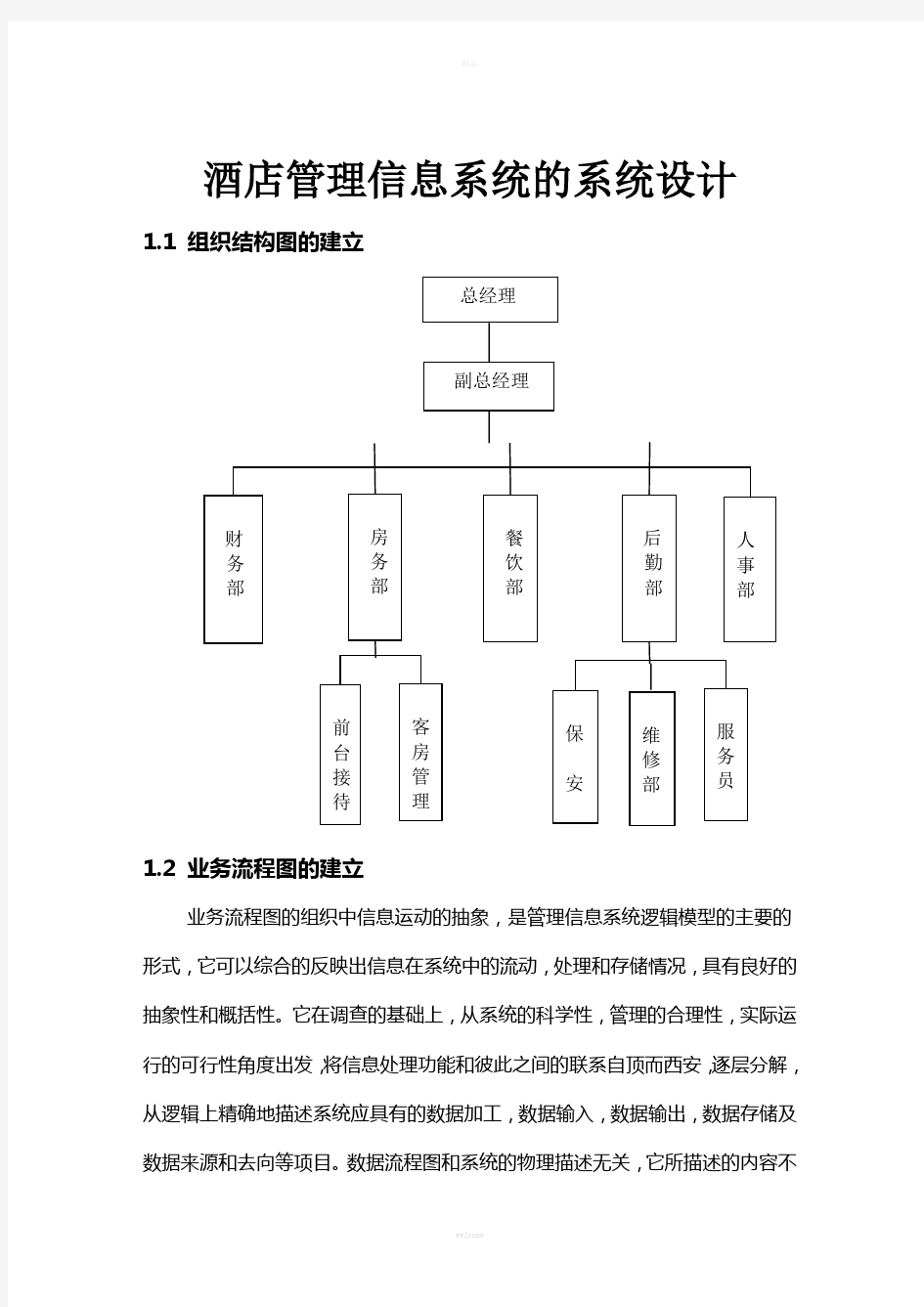 酒店管理信息系统设计