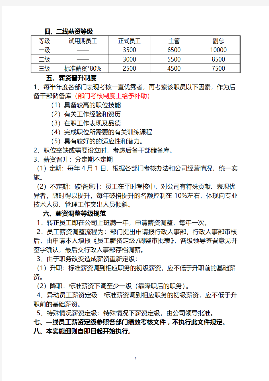 薪酬晋升管理制度