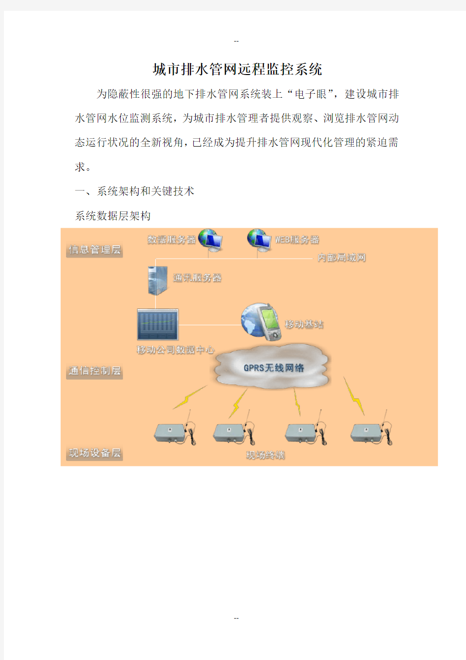 城市排水管网远程监控系统