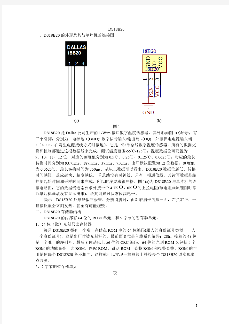 DS18B20与LCD1602结合显示温度汇总(可编辑修改word版)