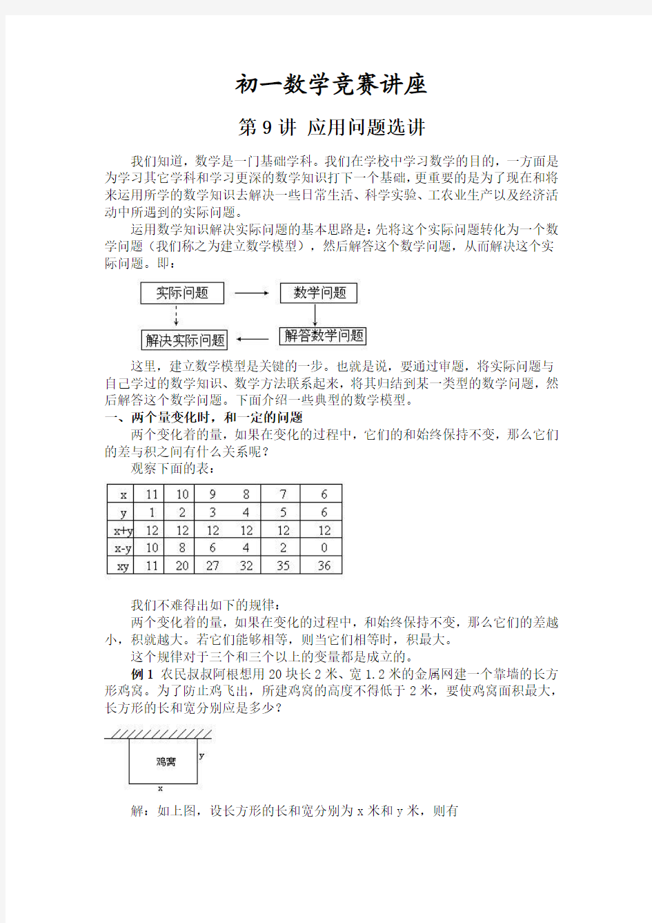 初一数学竞赛教程含例题练习及答案⑼