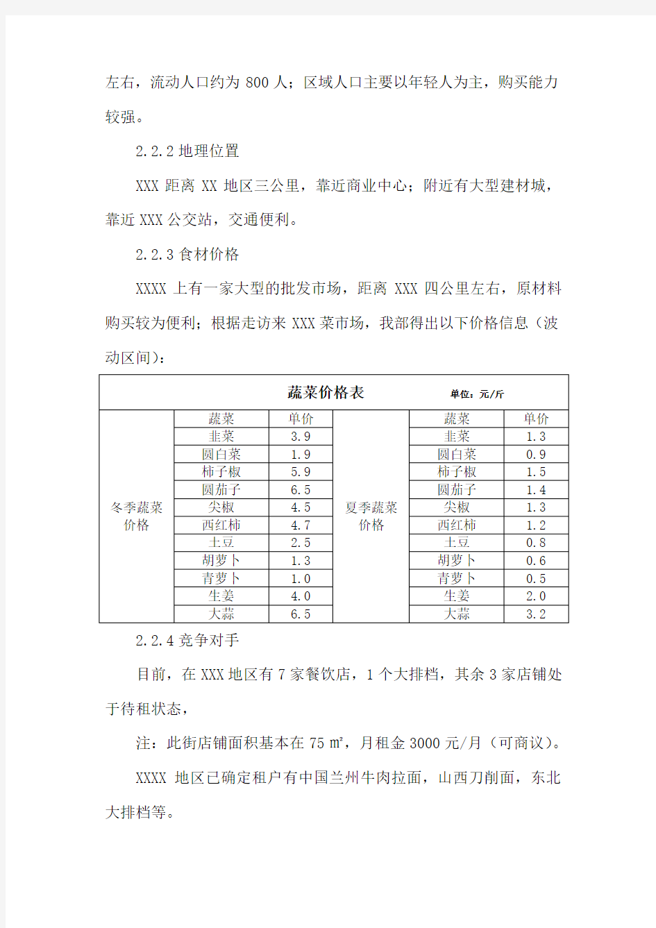 餐饮店策划方案