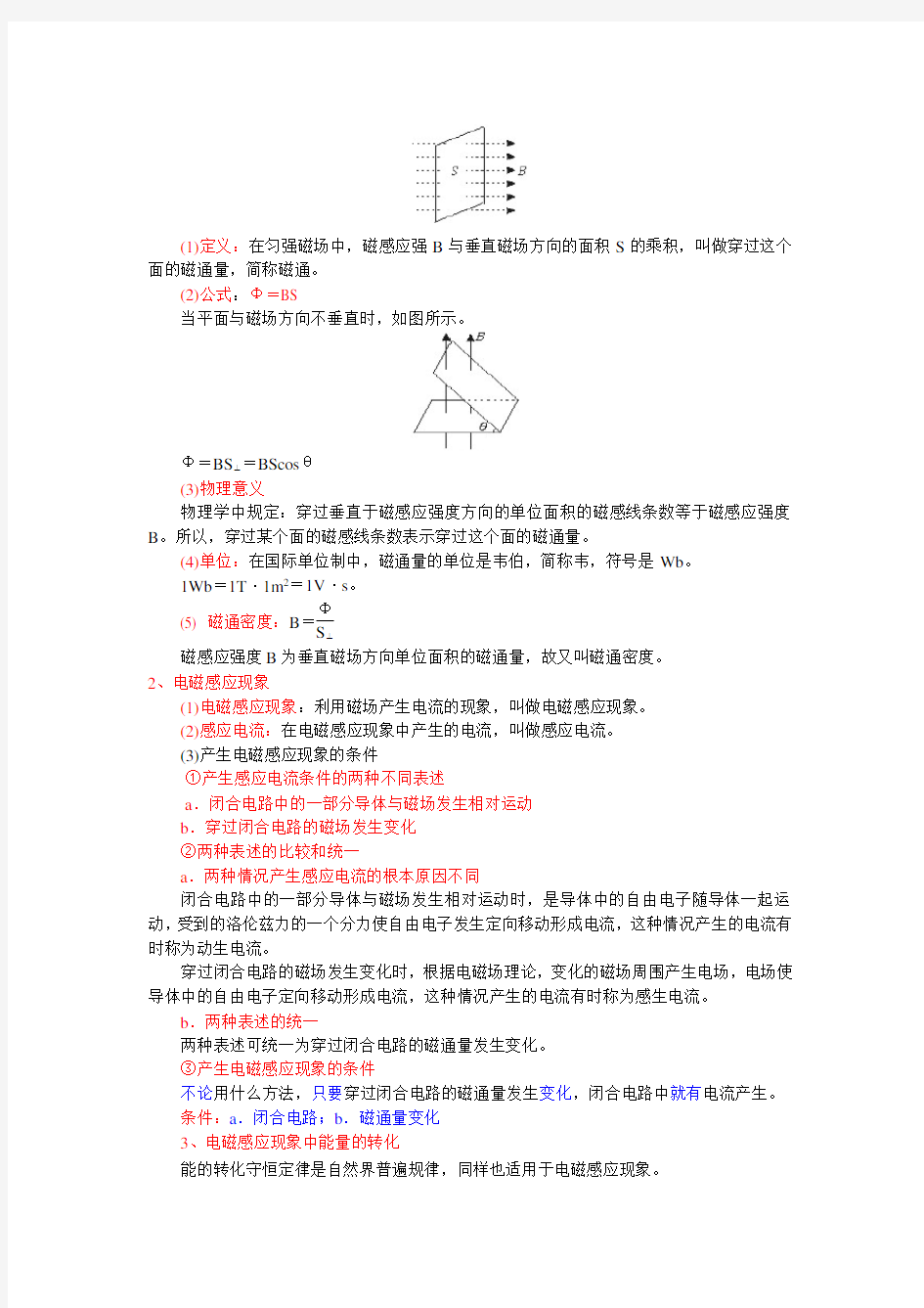 高中物理公式大全全集十电磁感应