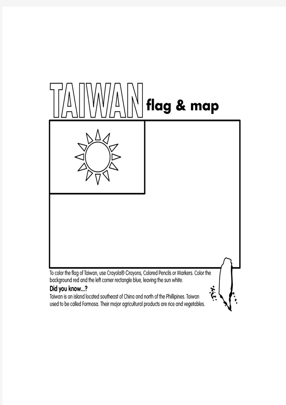 Taiwan 国旗填色