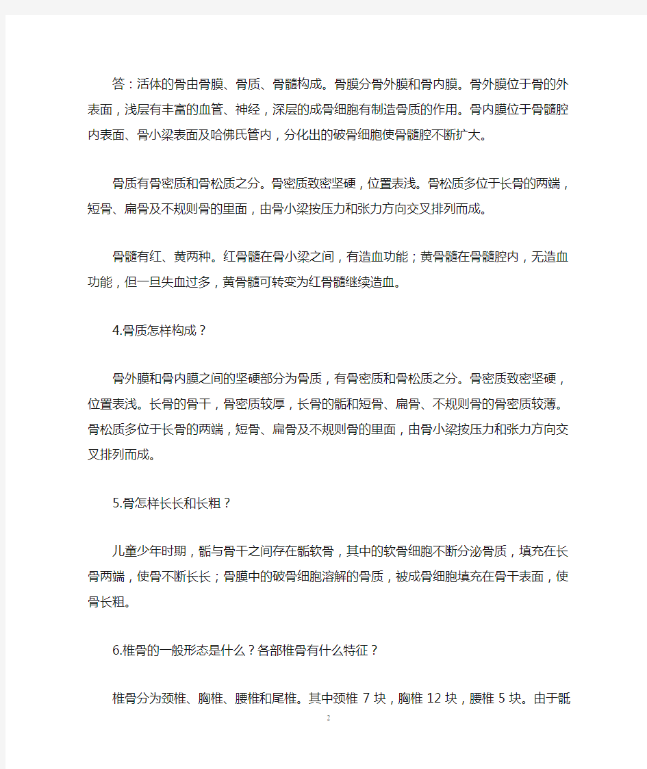 运动解剖学复习资料