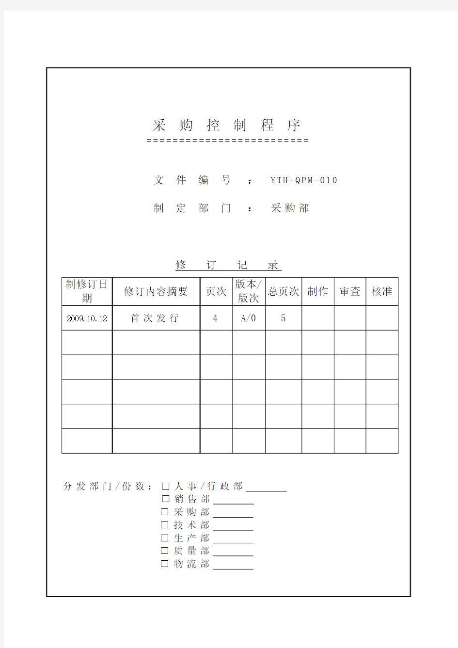 采购控制程序