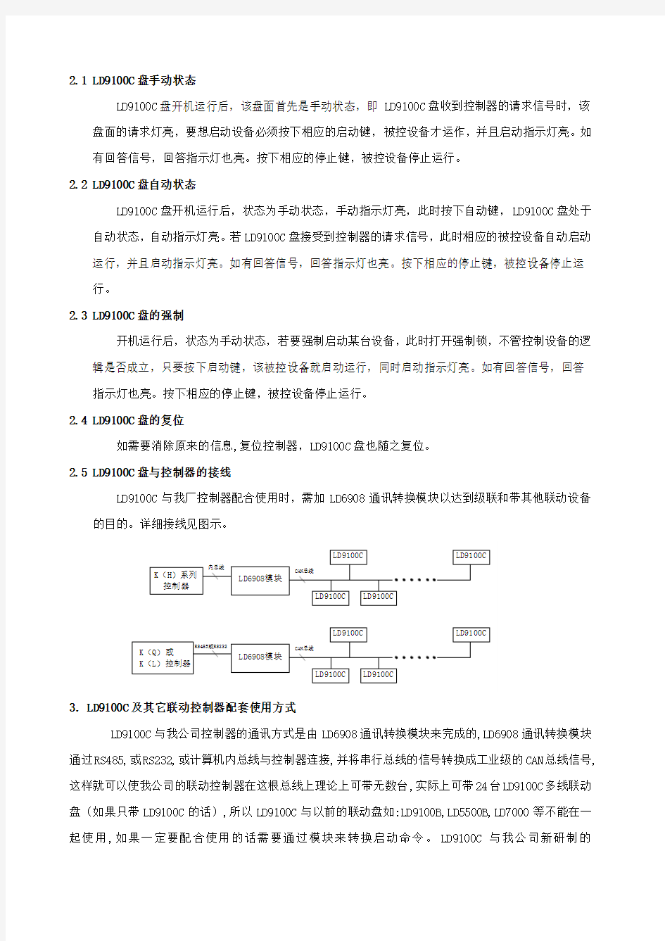 北京利达 LD9100C多线联动控制盘使用说明书